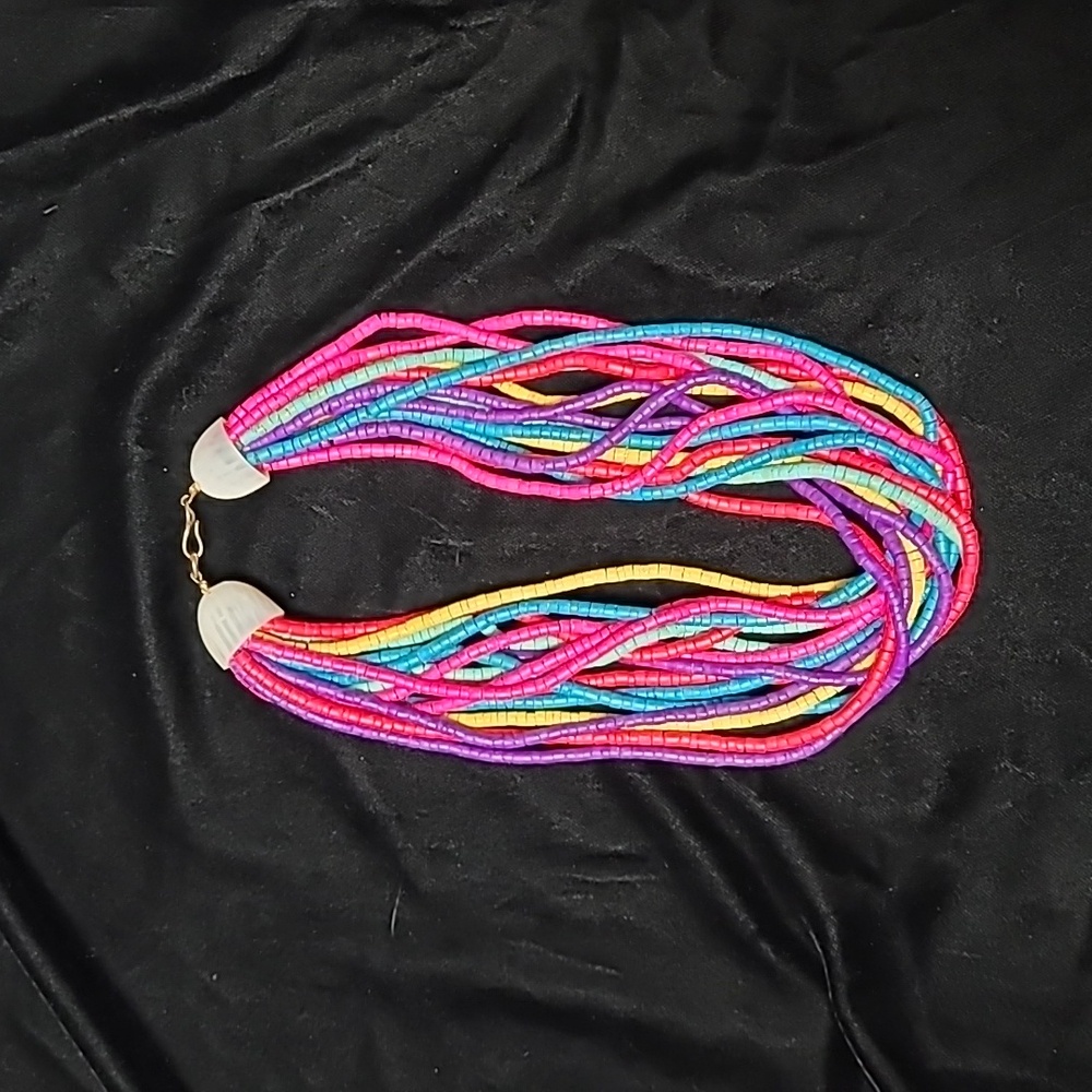Vintage Bohemian Beaded Necklace- 19" Spiegel late 1990s